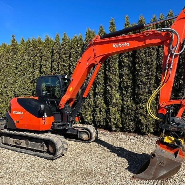 Mini pelle Kubota KX080-4 diesel 8,27T – TP et travaux agricoles
